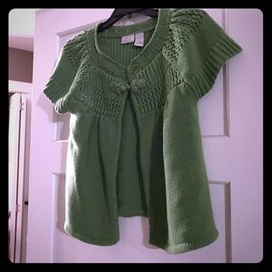 Green Kim short sleeve cardigan sweater